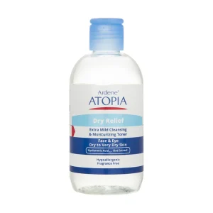 تونر پاک کننده صورت و چشم آردن آتوپیا مدل Dry Relief مناسب پوست خشک و خیلی خشک حجم 250 میلی لیتر