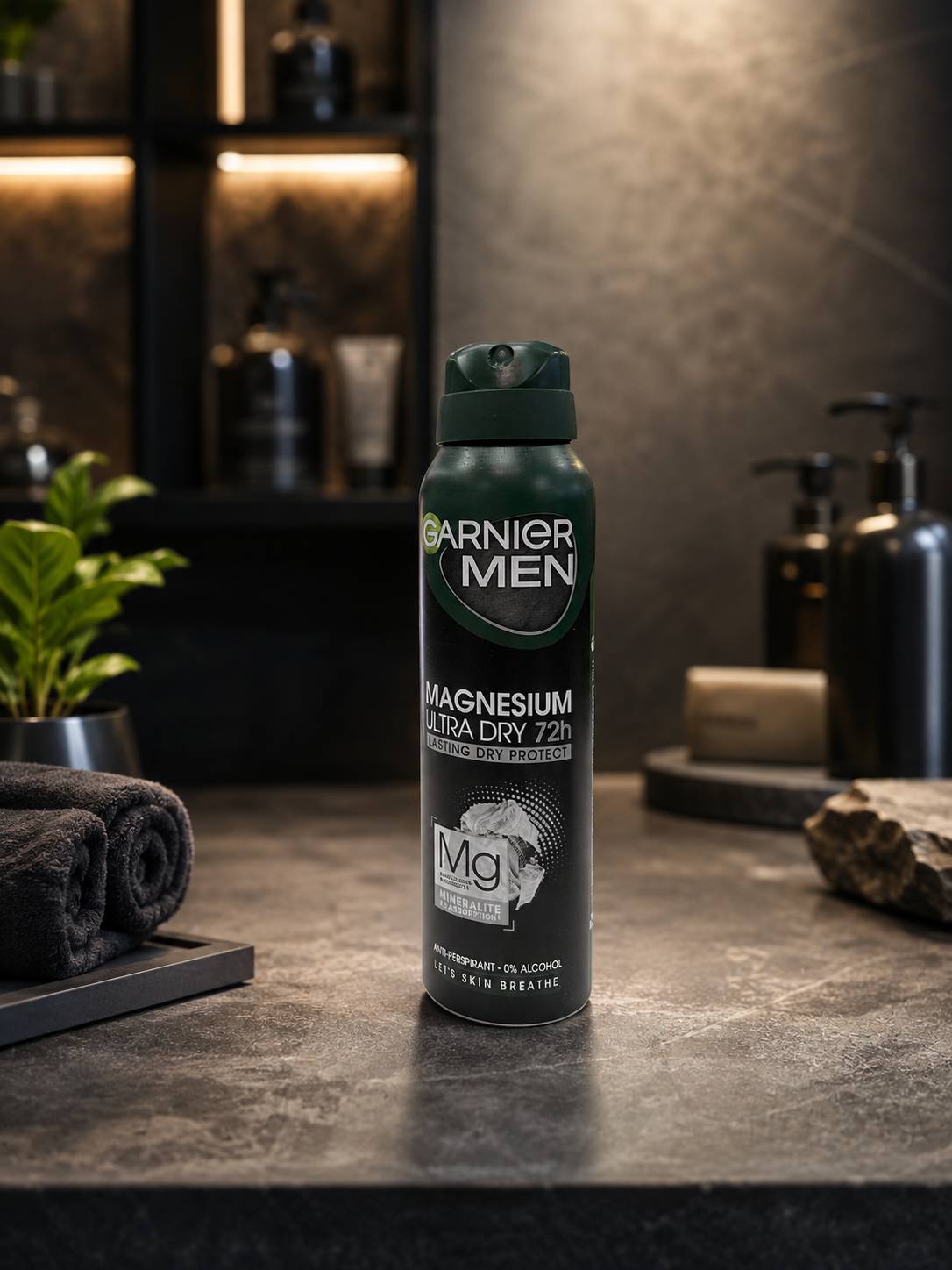 اسپری ضد تعریق مردانه گارنیر من مدل Magnesium Ultra Dry 72H حجم 150 میلی لیتر