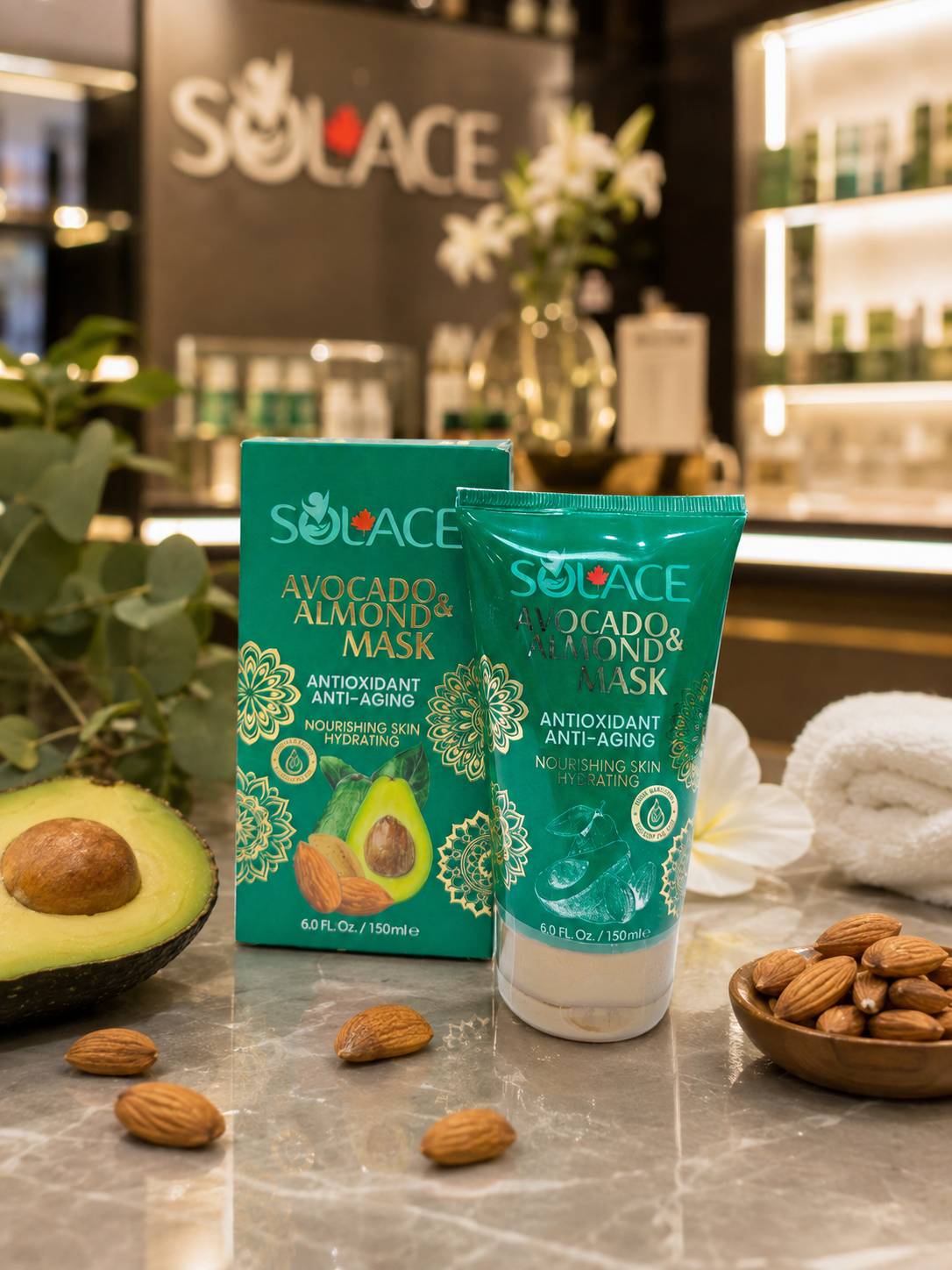 ماسک صورت سولس مدل Anti Aging حاوی روغن بادام و آووکادو حجم 150میلی لیتر