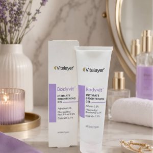 ژل روشن‌کننده بدن ویتالیر مدل Bodyvit مناسب برای انواع پوست، قابل استفاده در روز و شب، حجم 150 میلی‌لیتر