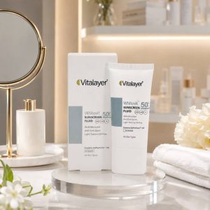 ضد آفتاب وایت ویت ویتالیر بی رنگ مناسب پوست تیره و لک دار حجم 50 میل